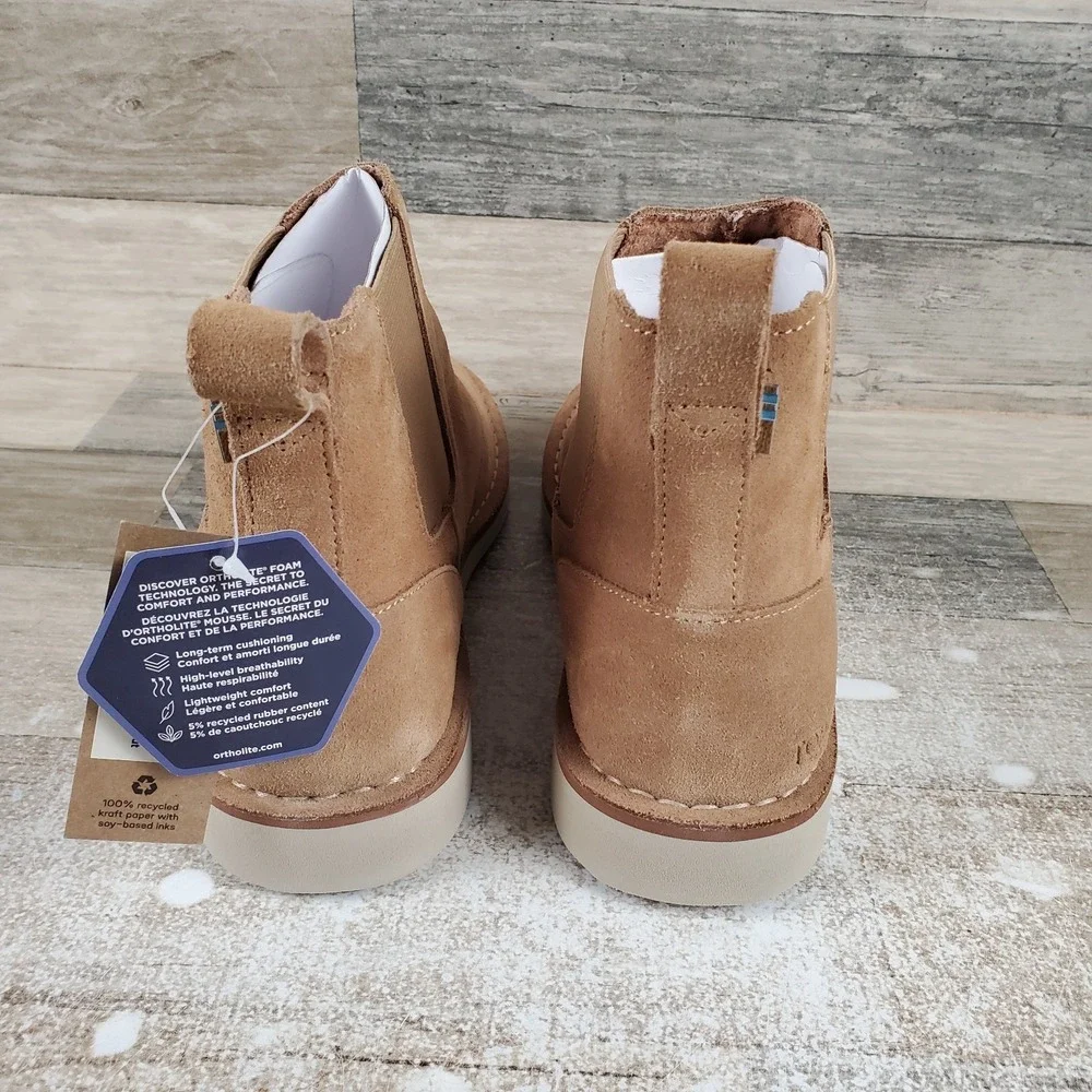 Toms Skyline Mens Chelsea Boot Sz 7 Comfort Toffee Suede Round Toe Pull On Ankle